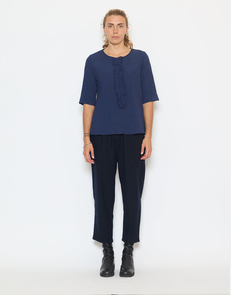 Blue Night Cotton Elastin Blend Shirt