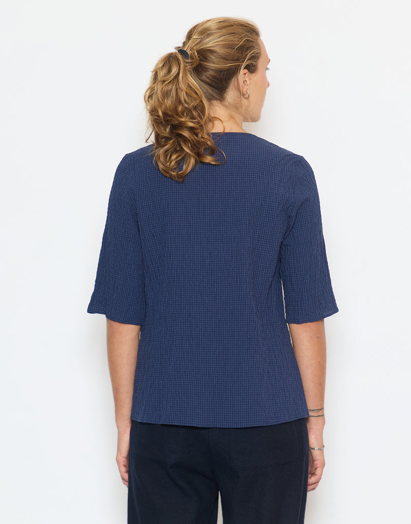Blue Night Cotton Elastin Blend Shirt