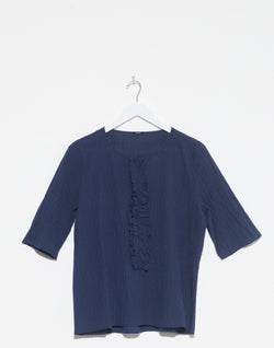 Blue Night Cotton Elastin Blend Shirt