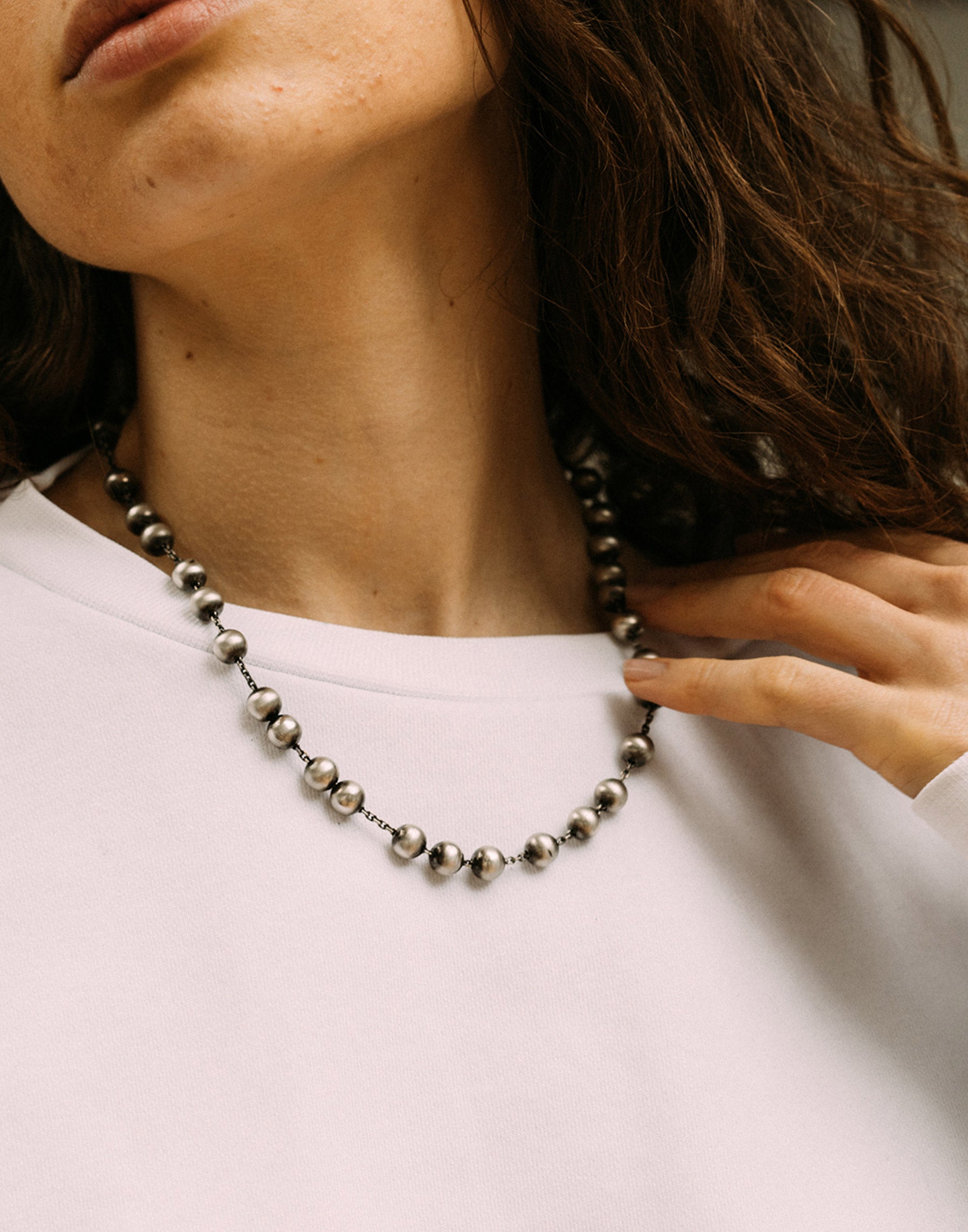 Silver Pearls Necklace