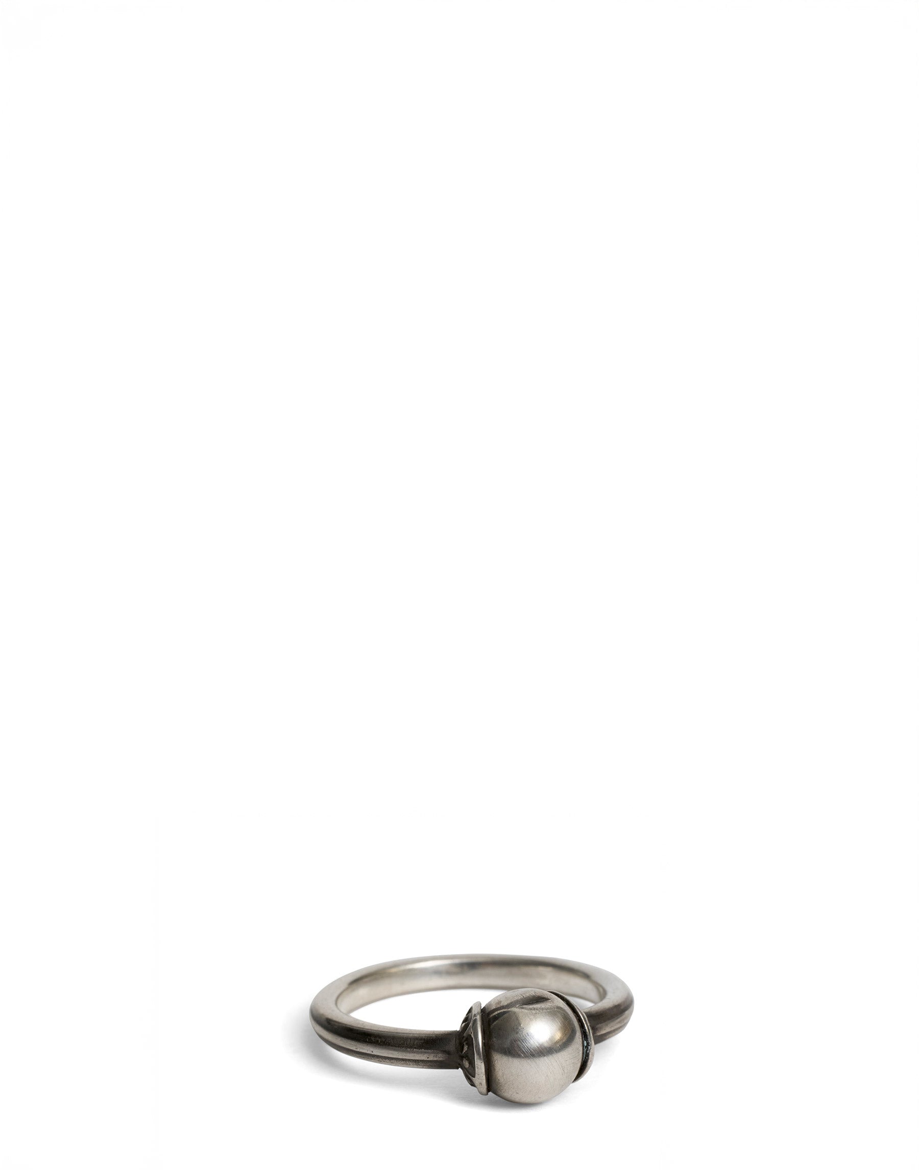 Silver Symbol Pearl Ring