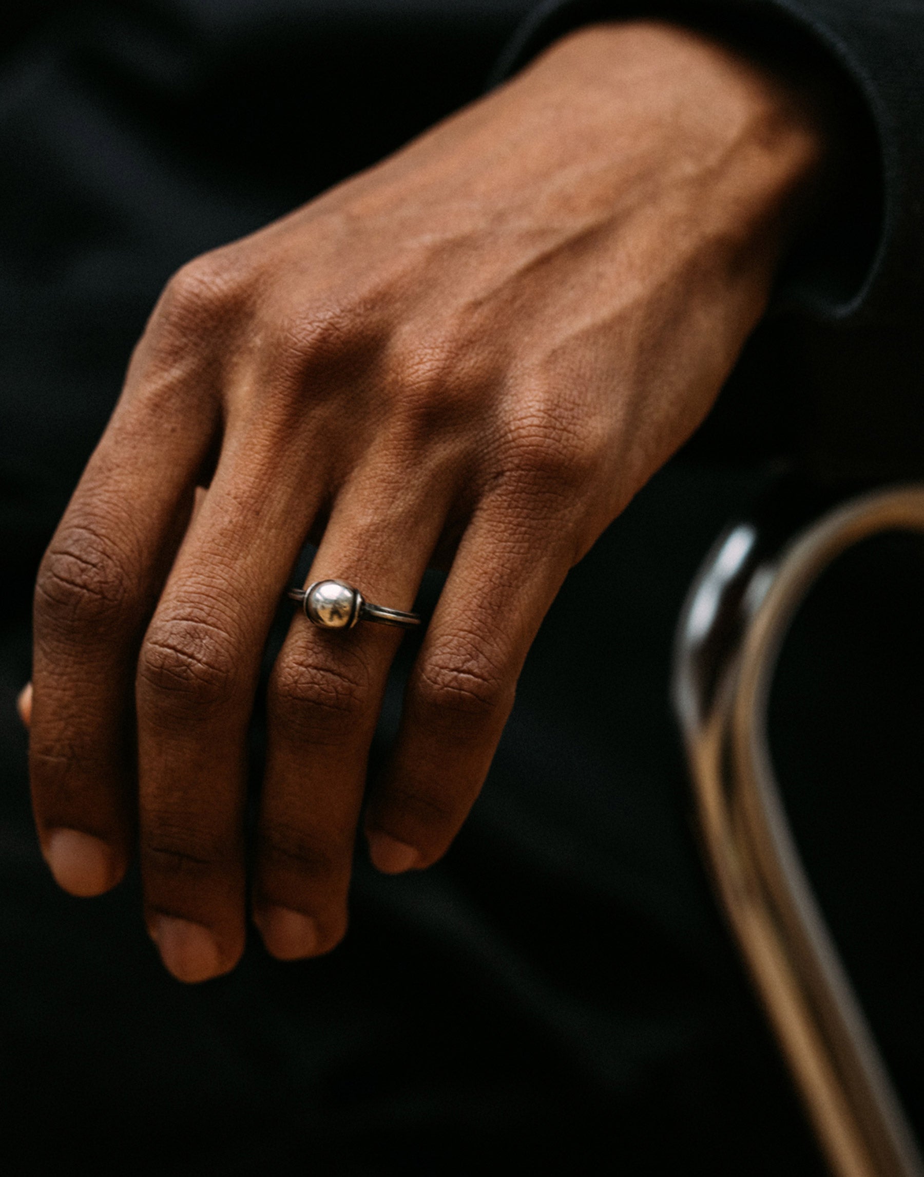 Silver Symbol Pearl Ring