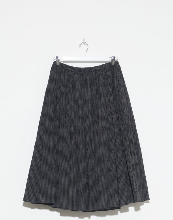Asphelt Grey Black Cotton Elastin Skirt