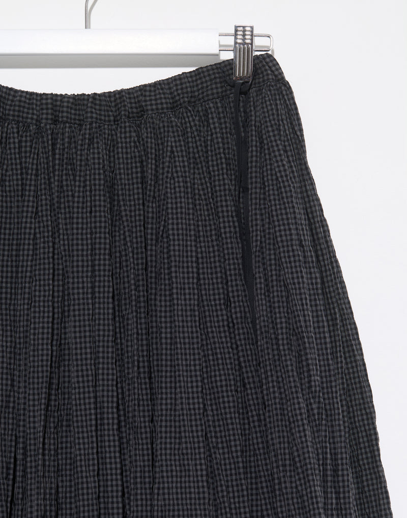 Asphalt Grey Black Cotton Blend Skirt