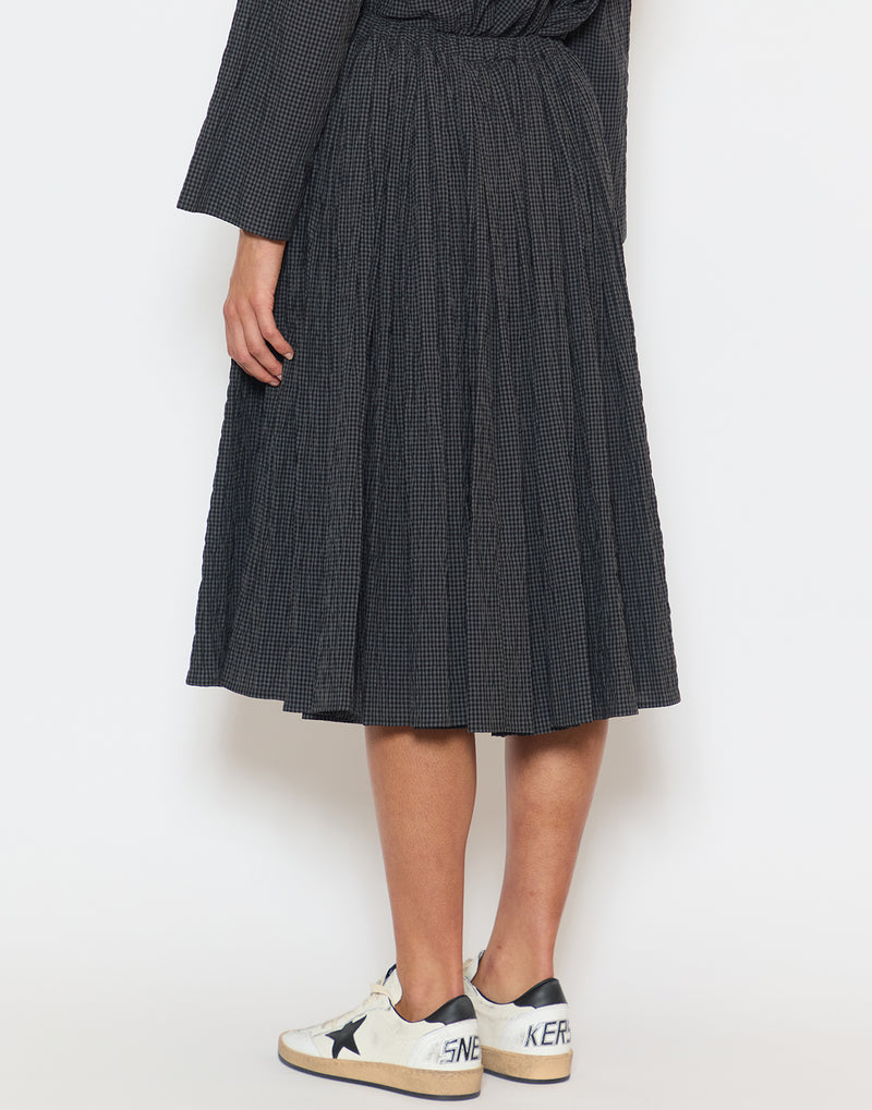 Asphalt Grey Black Cotton Blend Skirt