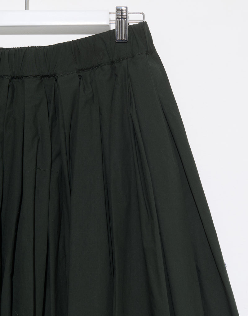 Forest Cotton Blend Pleated Skirt
