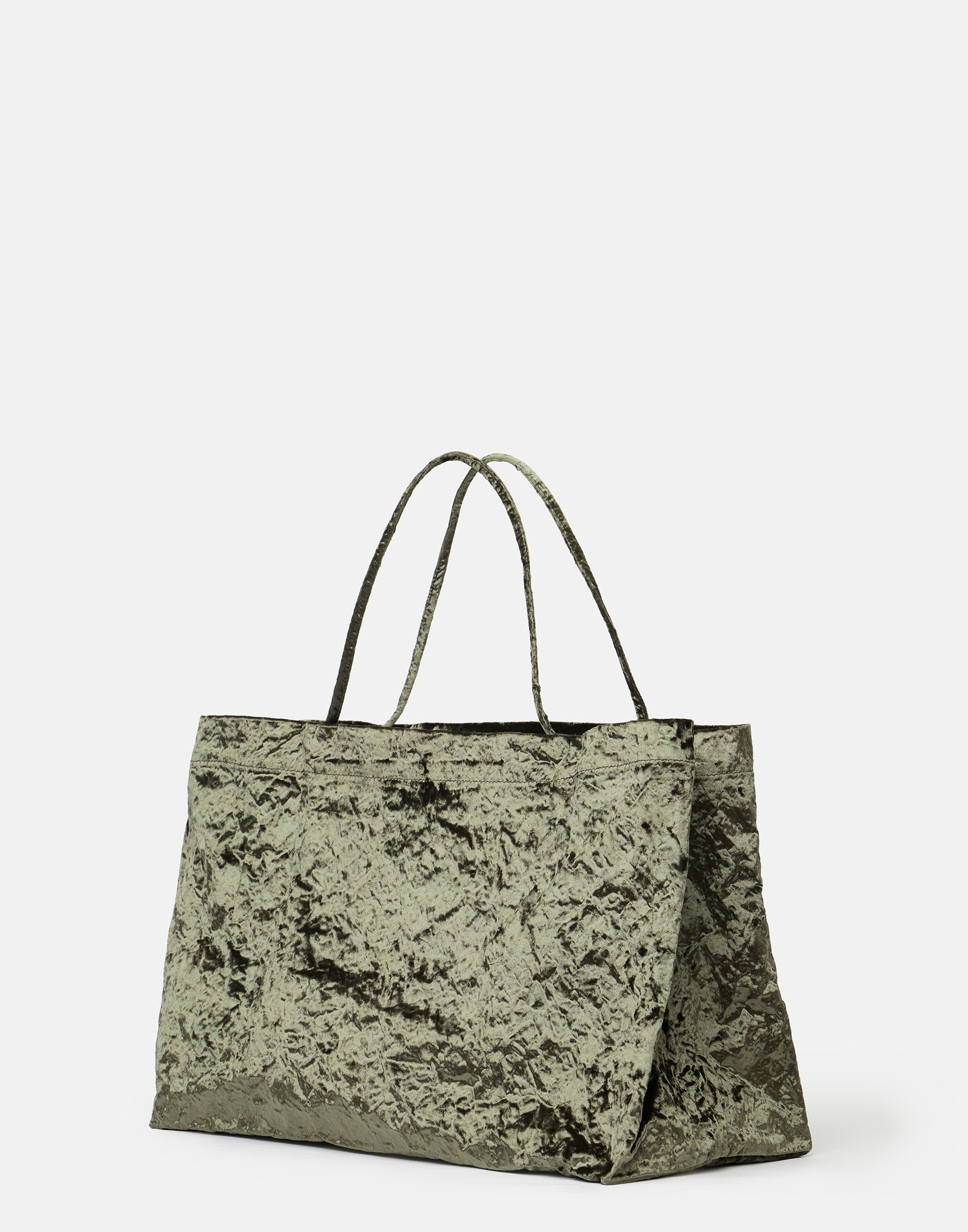 Shop Zilla Bags Online | Khaki Velvet Maxi Tote Bag | ricarda.com