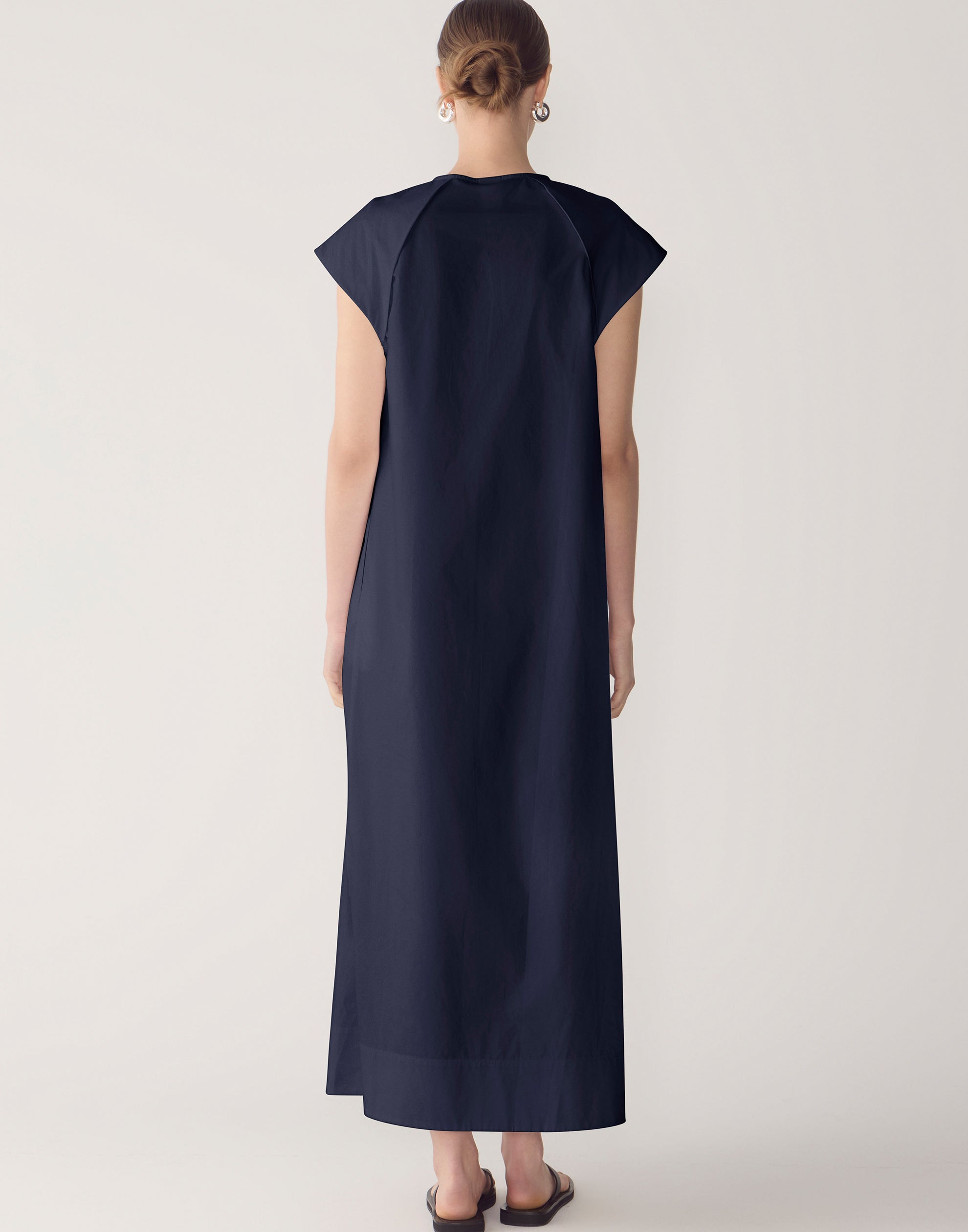 Navy Cotton Poplin Alma Dress