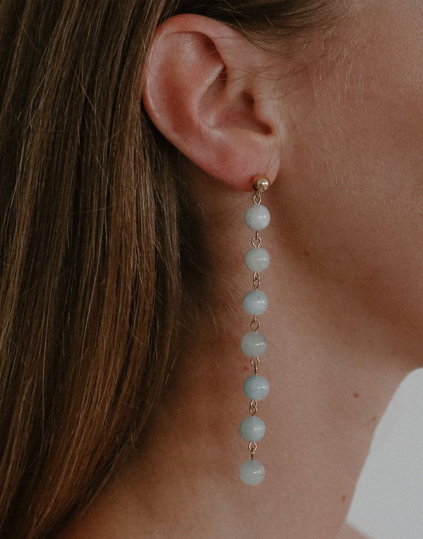 Aquamarine & Gold Aurora Drop Earrings