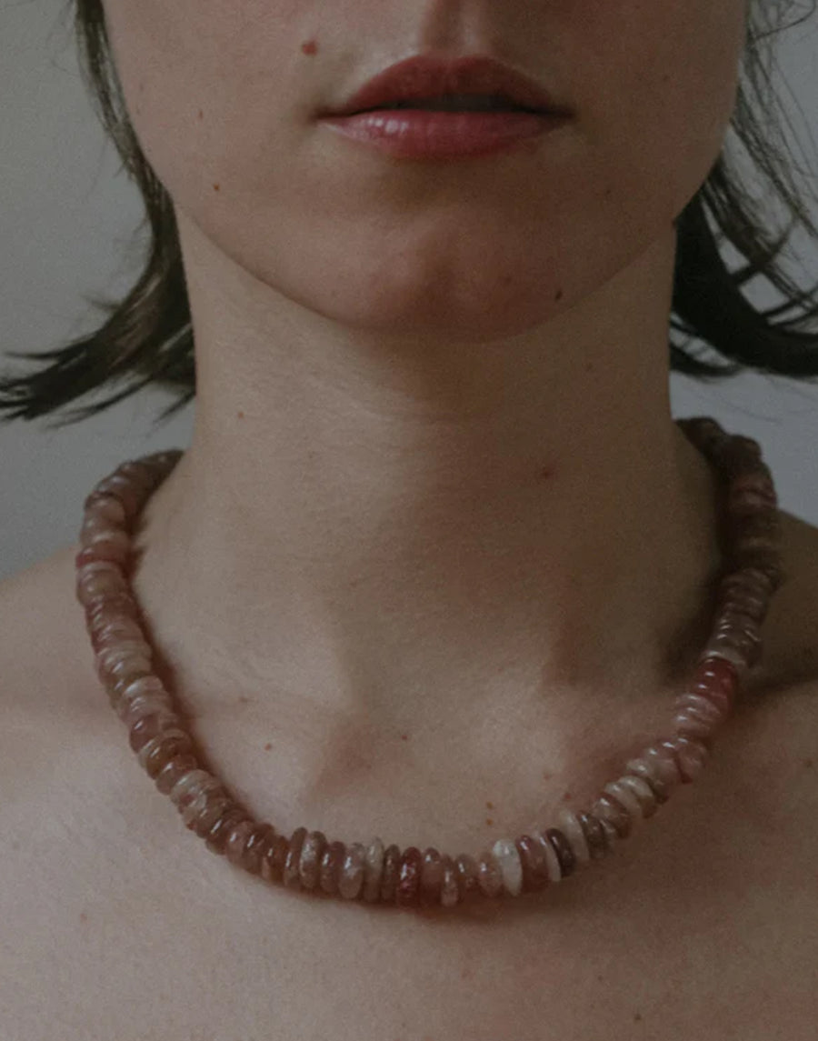 Cherry Quartz & Gold Delphine Necklace