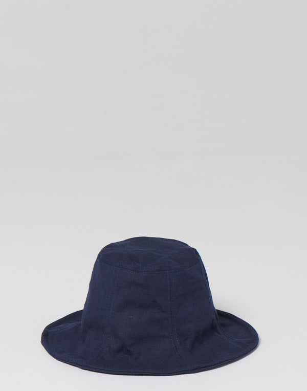 Navy Cotton & Linen Everyday Hat