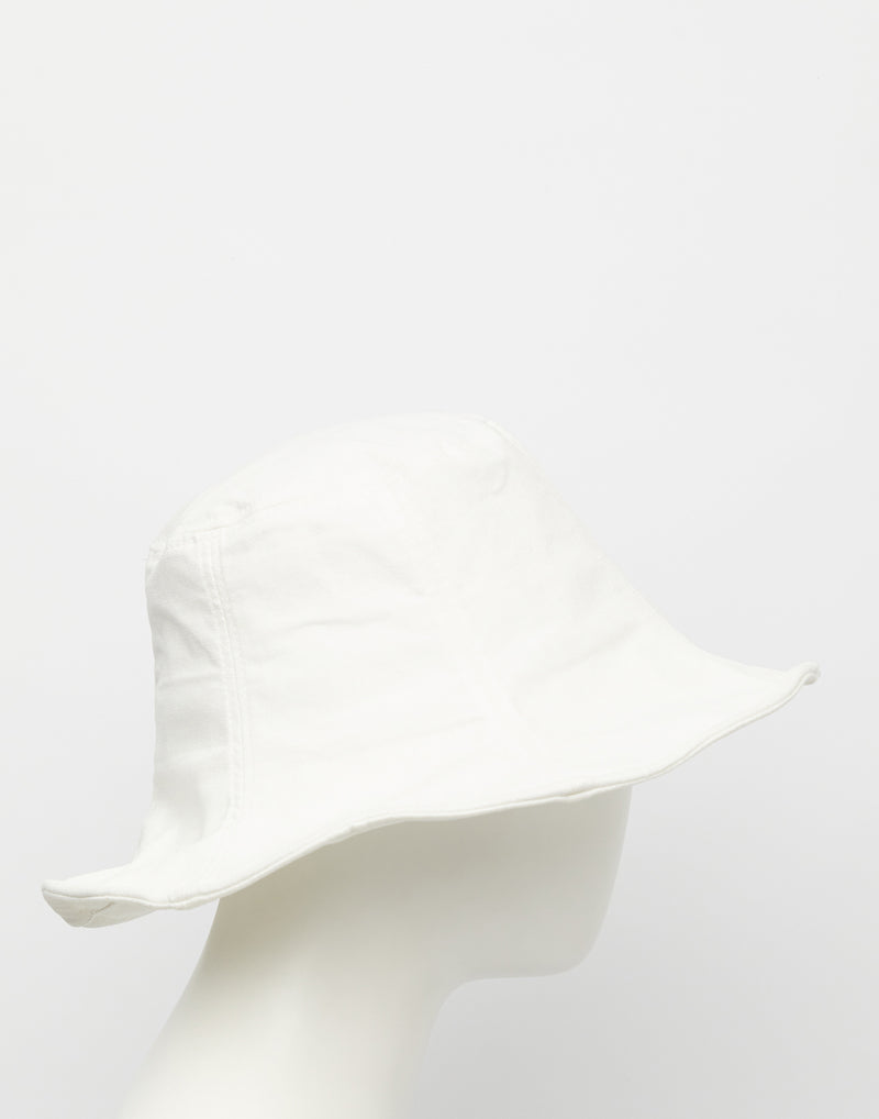 White Cotton & Linen Everyday Hat