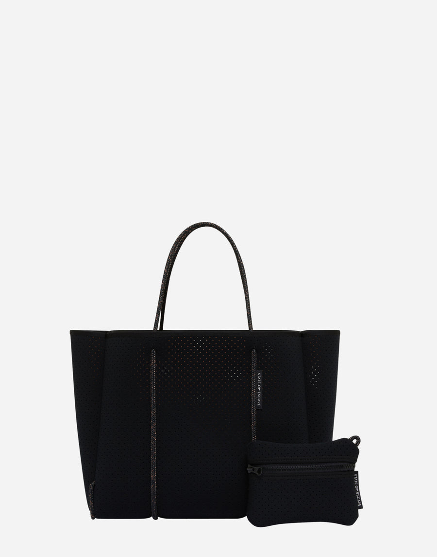 Black & Saddle Dual Tone Flying Solo Tote