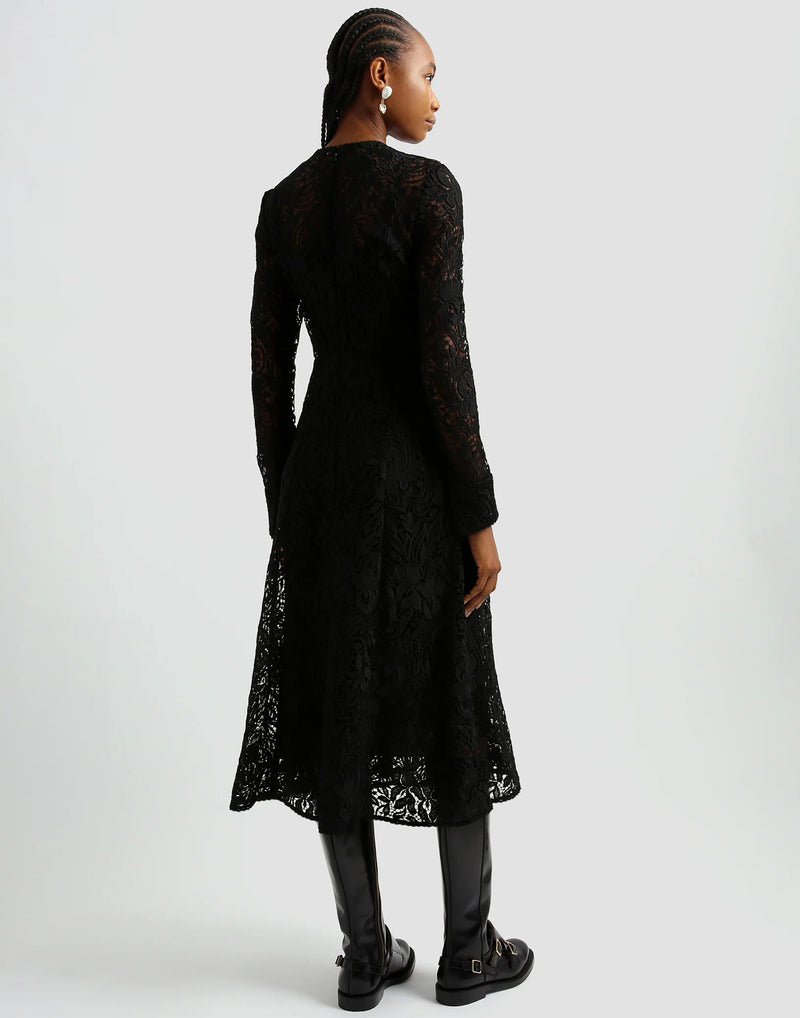 Black Guipure Lace Dress
