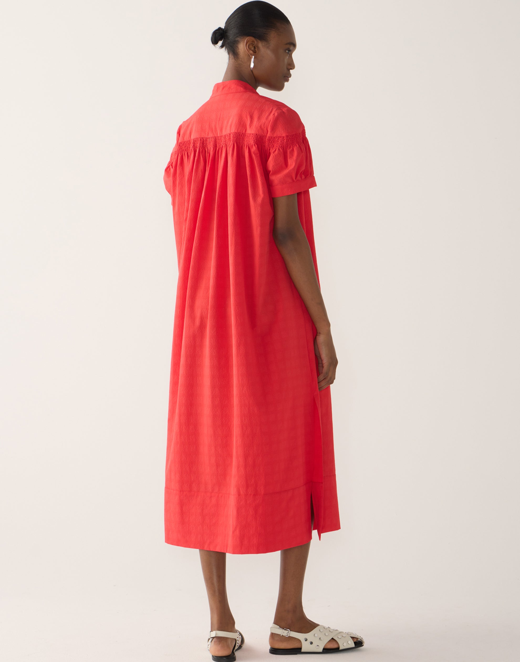Rouge Cotton Seersucker Kaya Dress