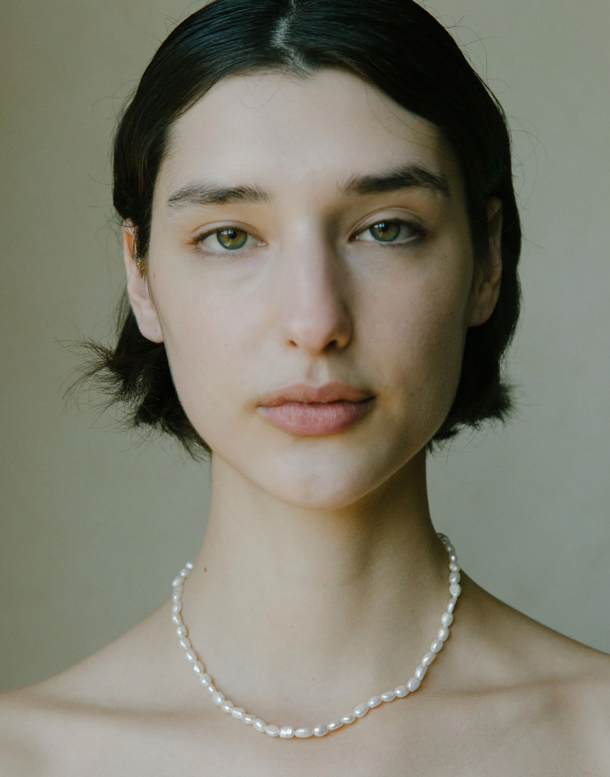 Freshwater Pearl & Silver Olive Necklace