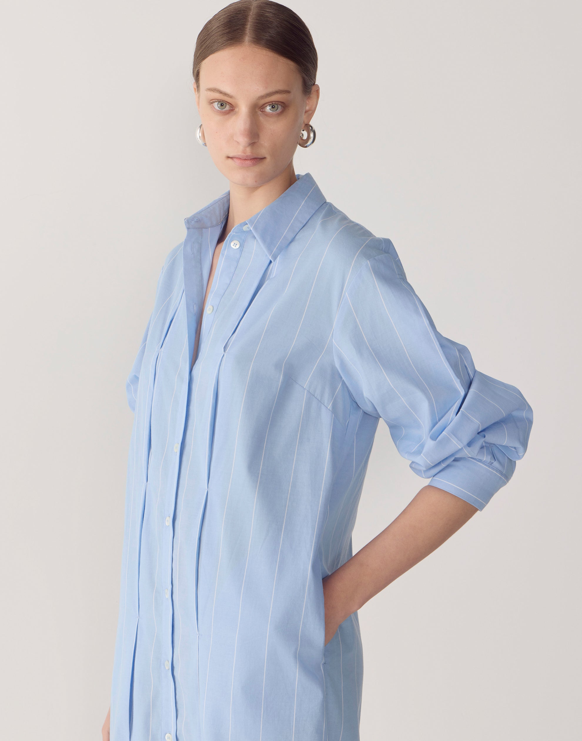 Chambray Pinstripe Cotton Lolly Dress