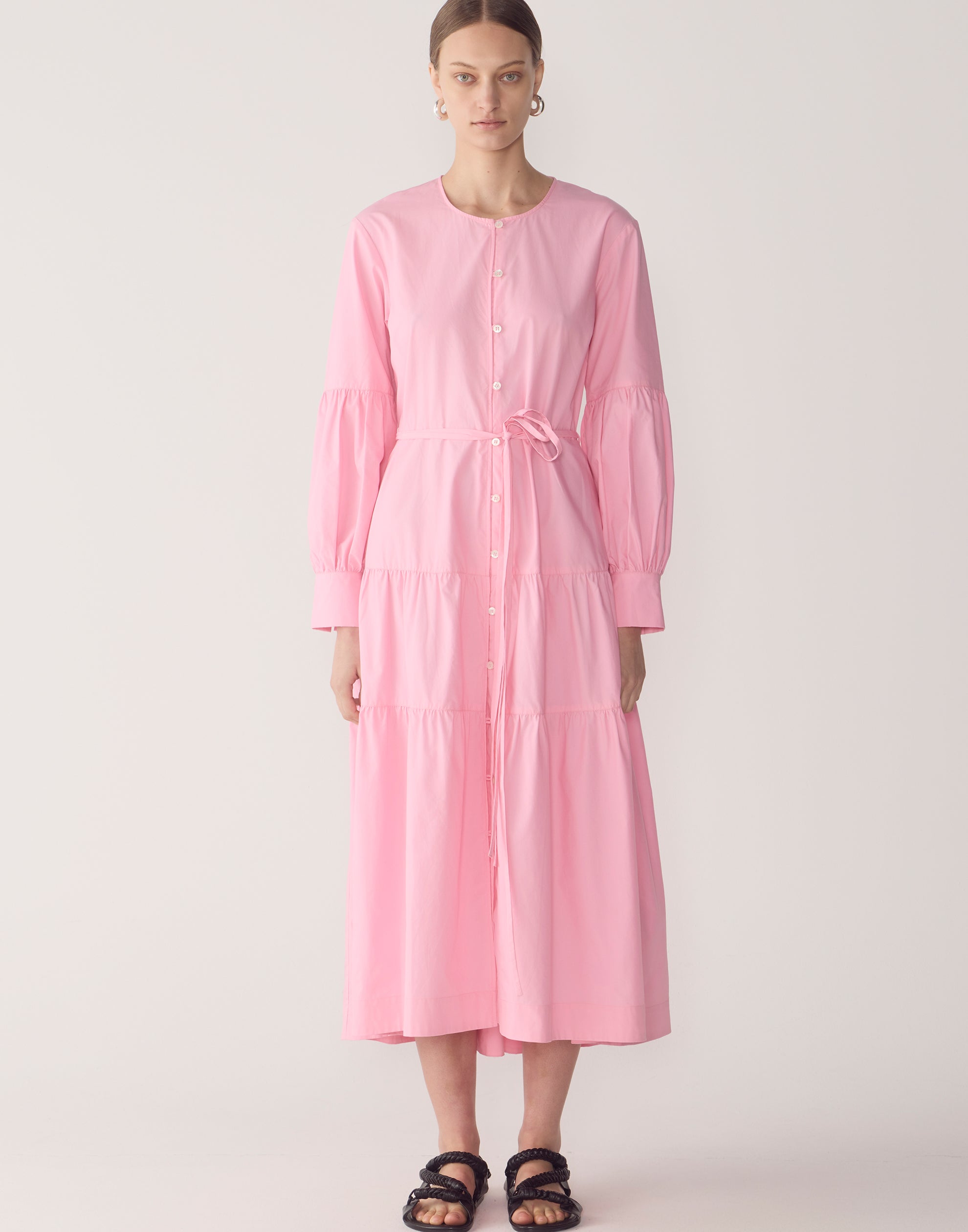 Taffy Pink Cotton & Tencel Nora Dress