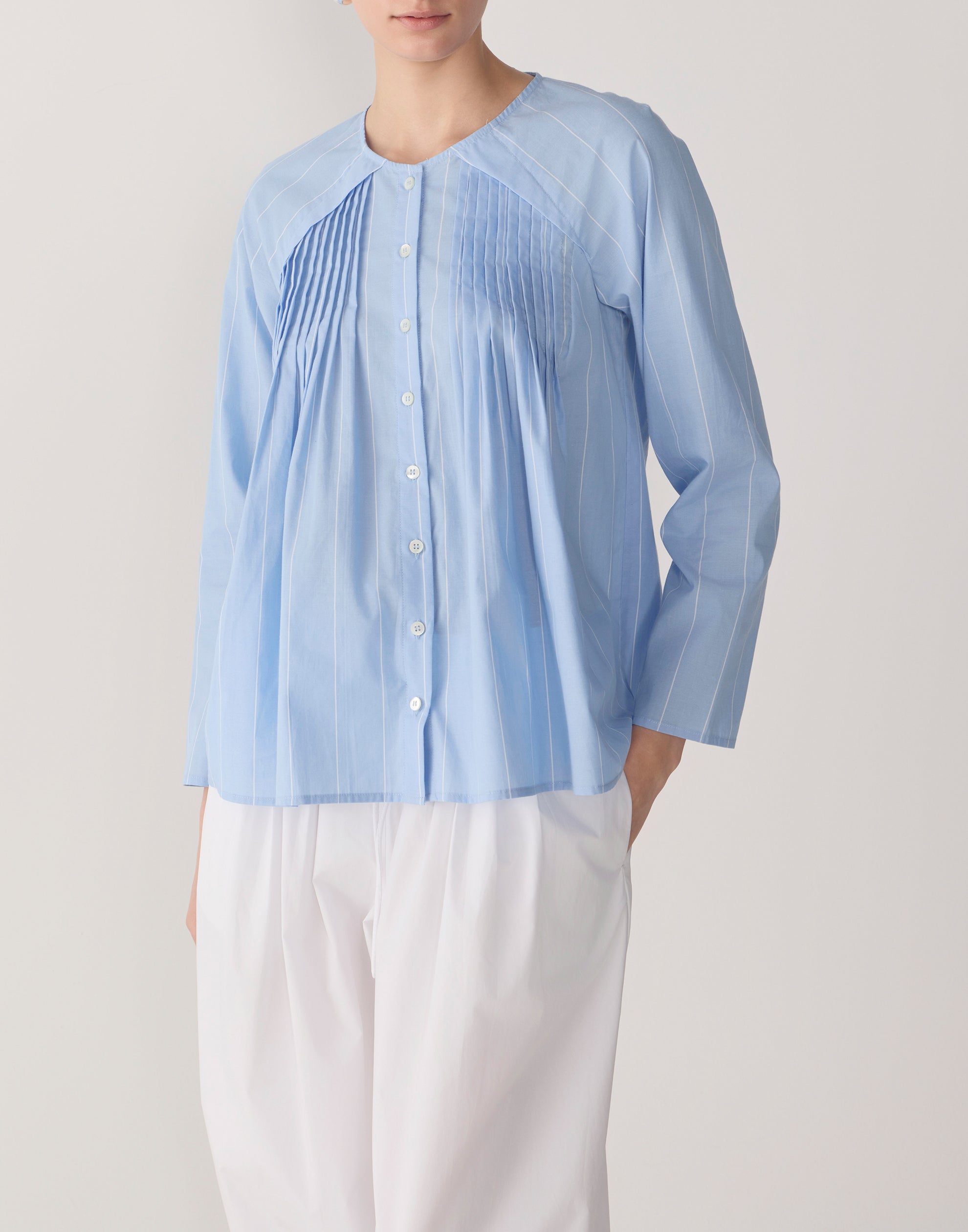 White Cotton Poplin Pamela Pants