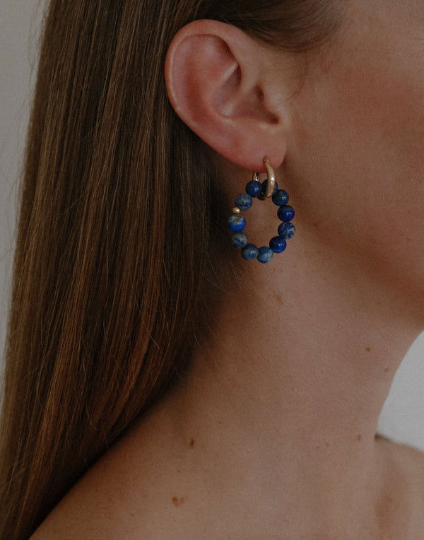 Lapis Lazuli & Gold Sloan Earrings