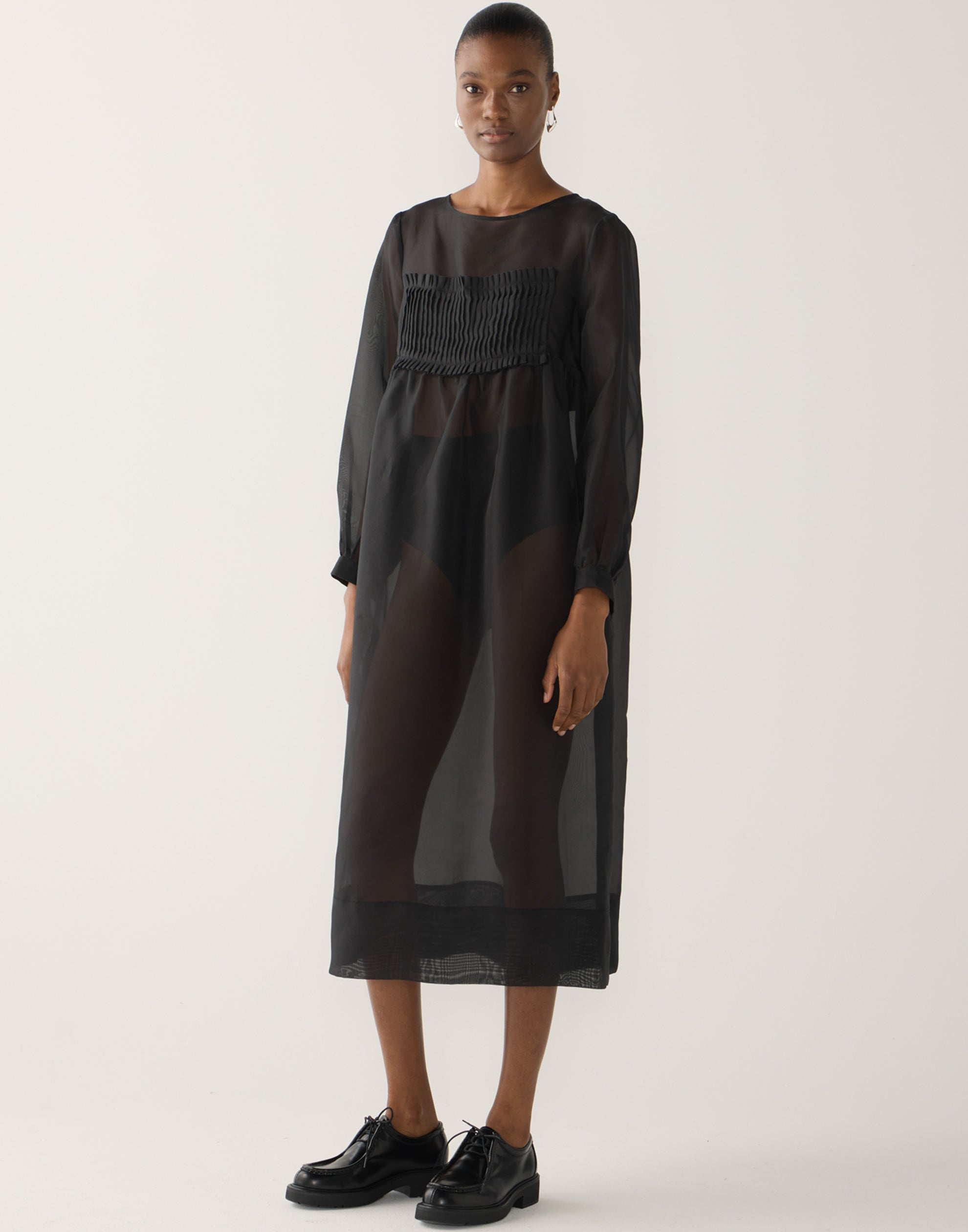 Black Silk Organza Wilma Dress
