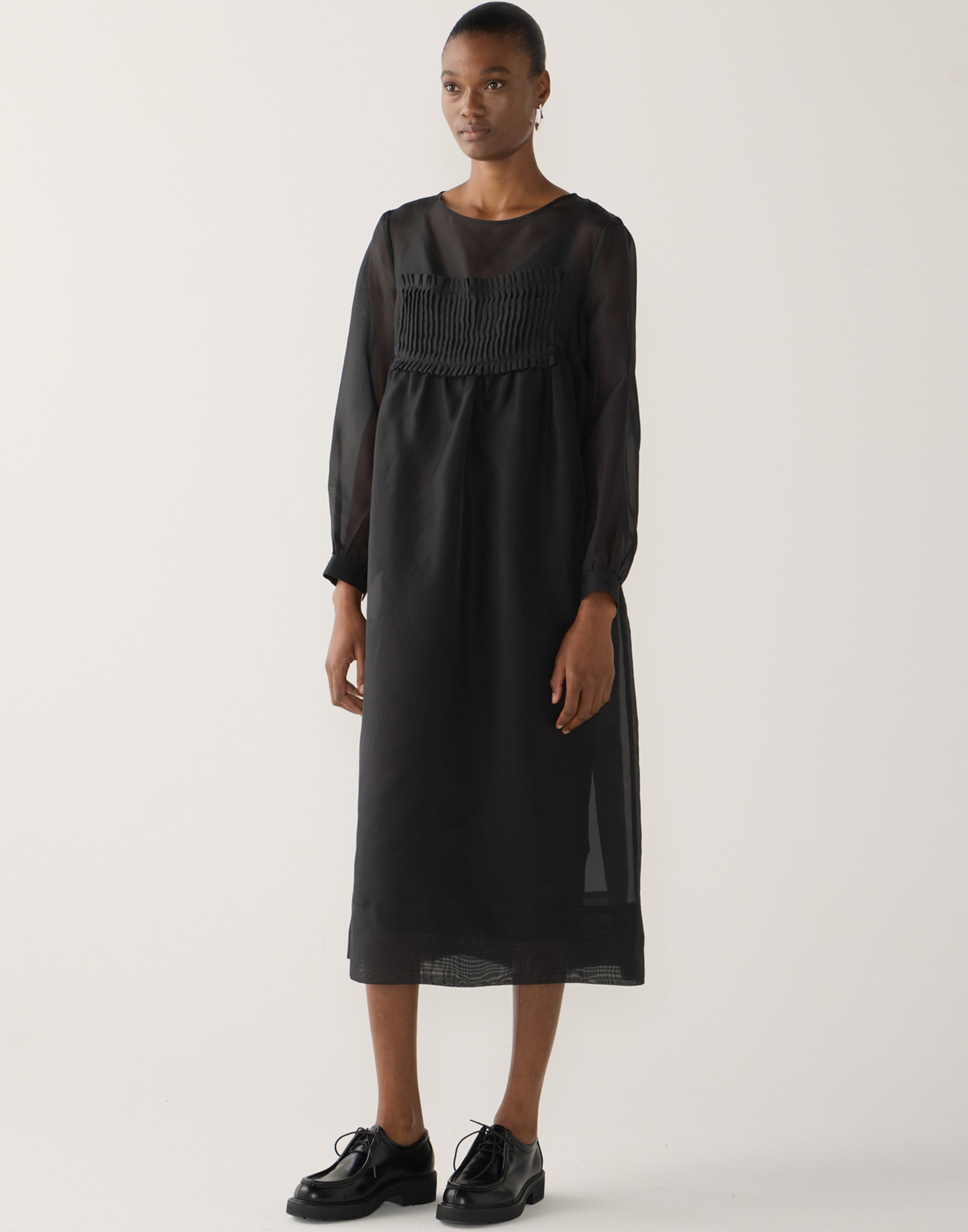 Black Silk Organza Wilma Dress