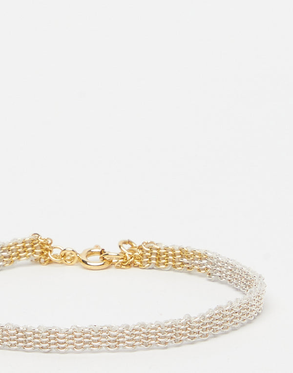 Gold & Silver Silk Bracelet