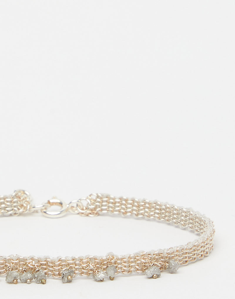 Gold & Grey Raw Cut Diamond Bracelet