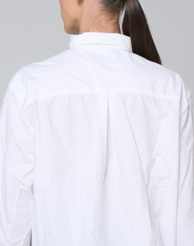 White Cotton Loose Tyrol Shirt