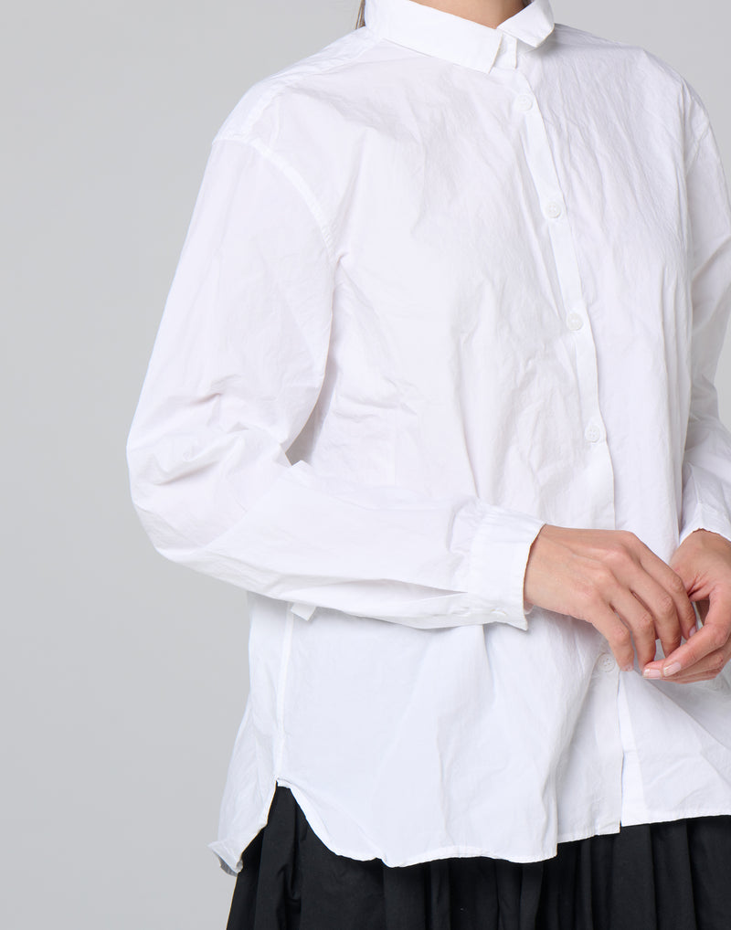 White Cotton Loose Tyrol Shirt