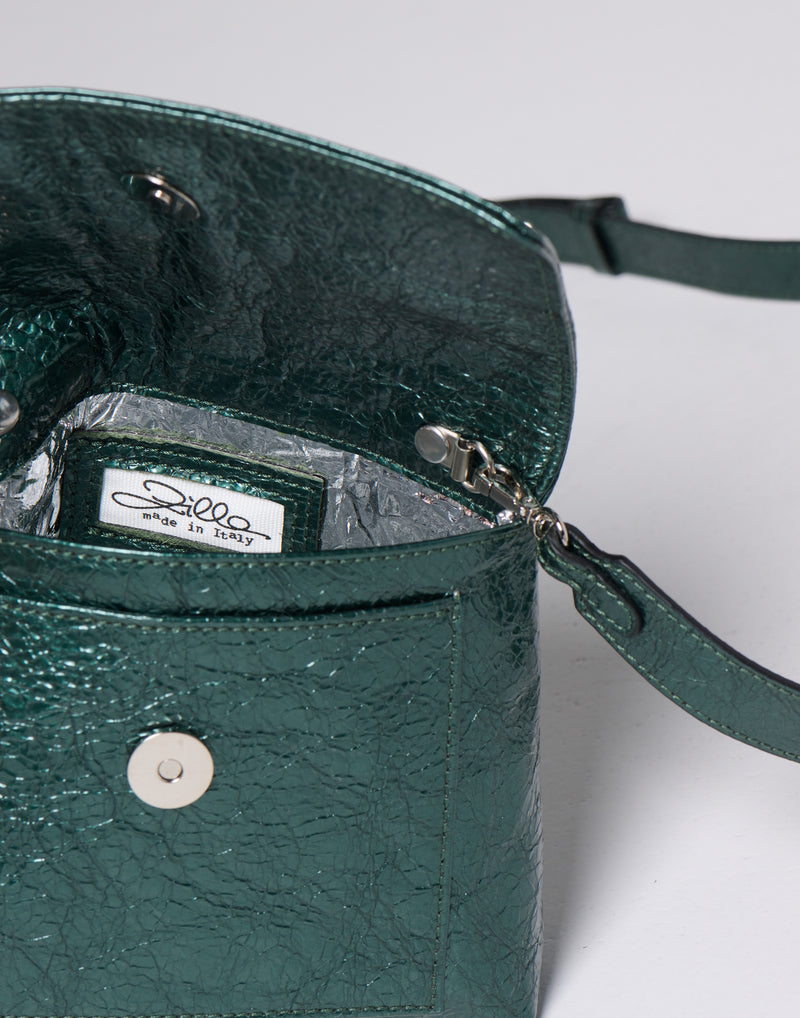 Muschio Laminated Leather Cross Body Belt Bag