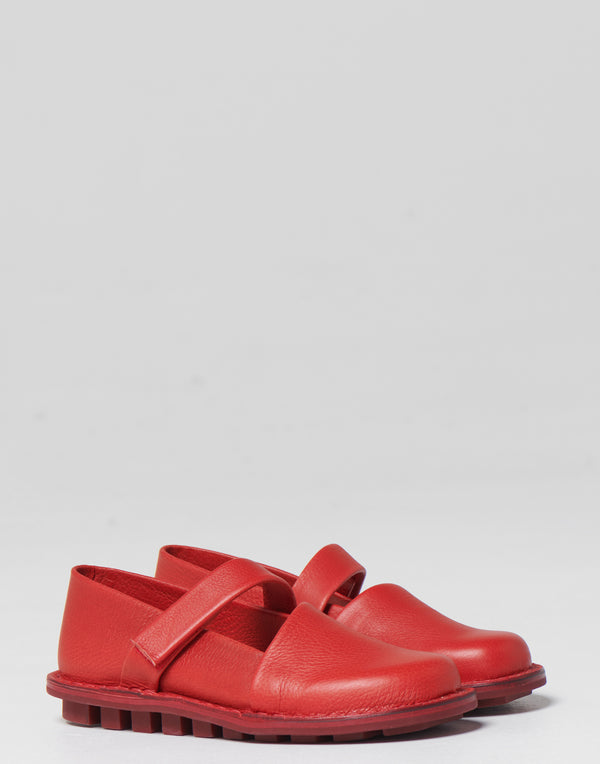 Red Leather Ahead Alb Loafers