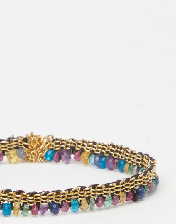 Multicolour Gem & Gold Bracelet