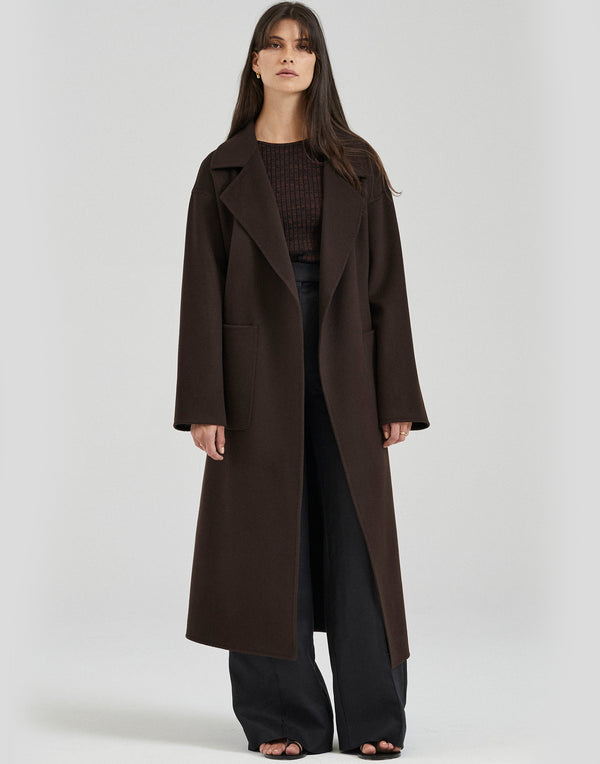 Chocolate Cashmere & Wool Camilla Coat