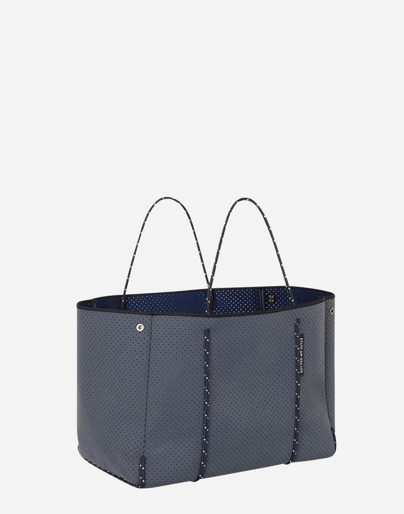 Pewter & Navy Dual Tone Escape Tote