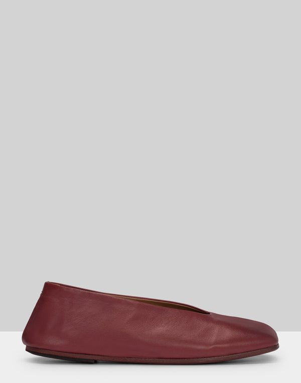Blood Red Leather Spatolona Slippers