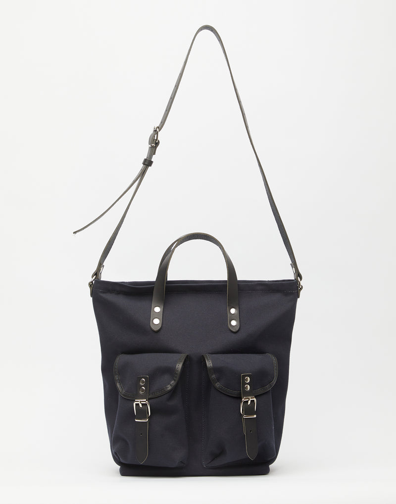 Navy Cotton Canvas Cross Body Bag