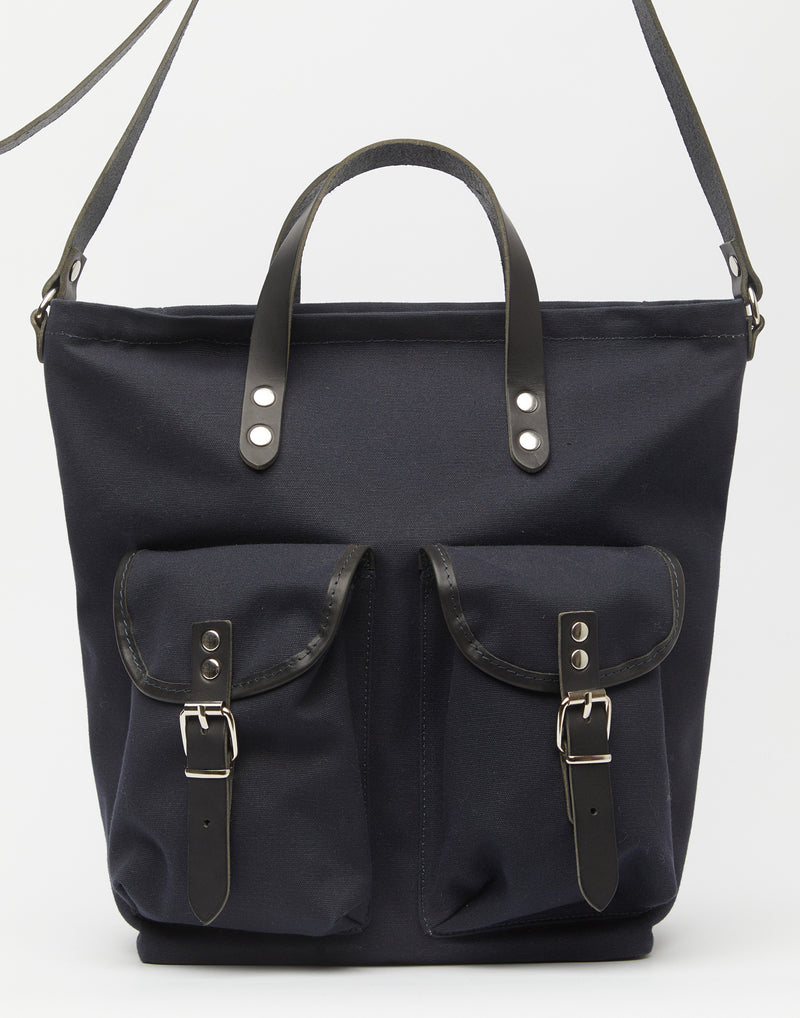 Navy Cotton Canvas Cross Body Bag