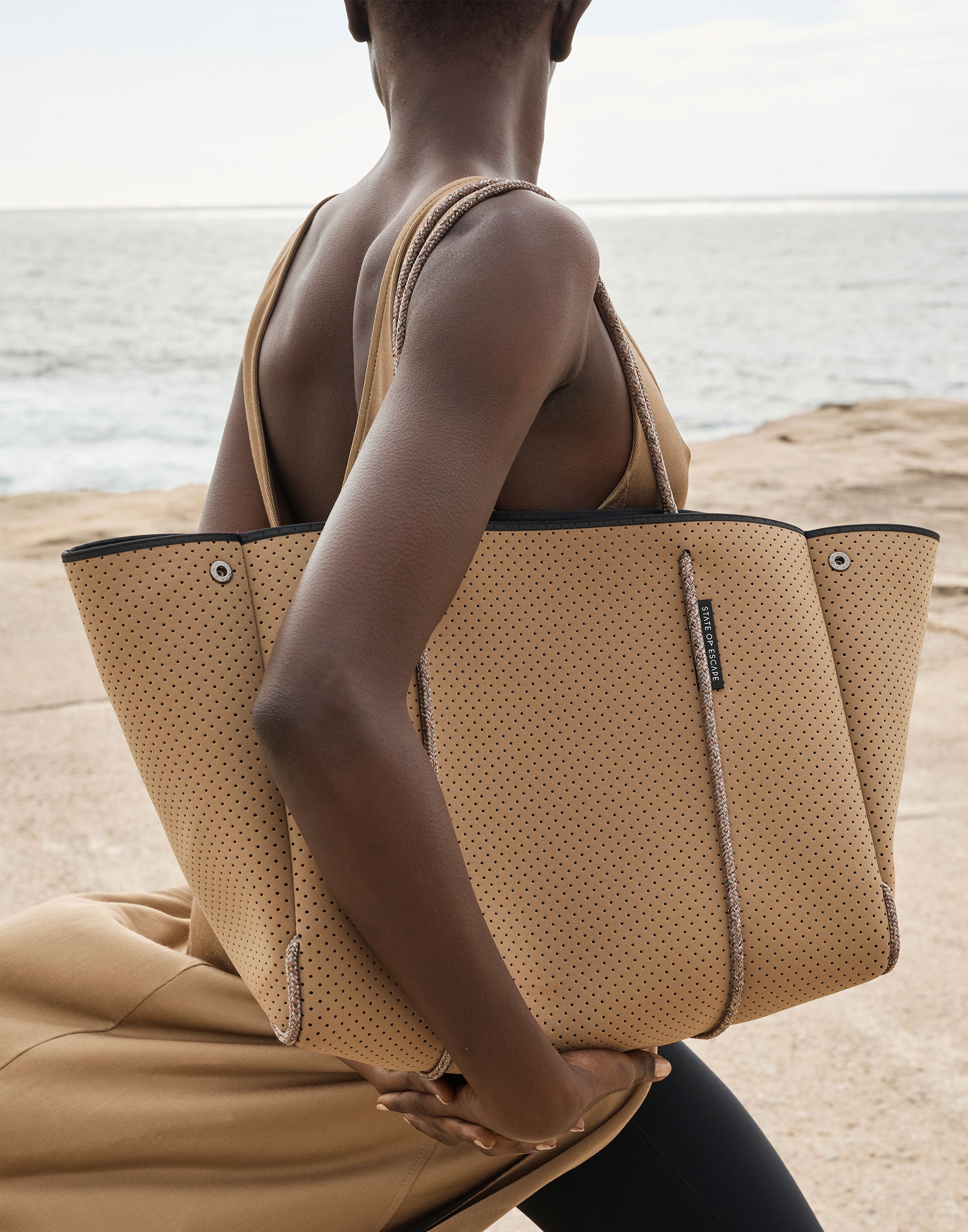 Caramel & Steel Dual Tone Escape Tote