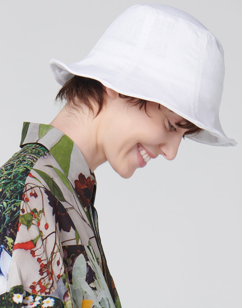 White Linen Himari Hat