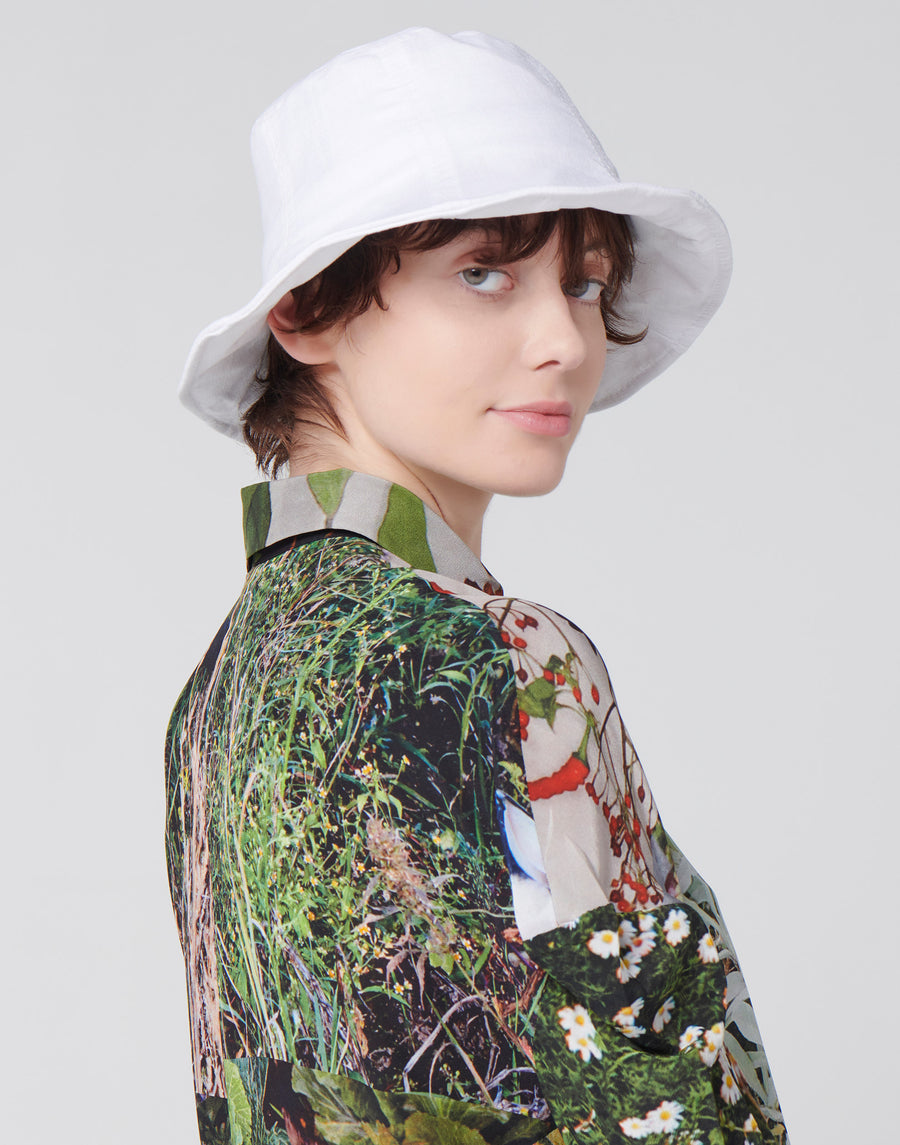 White Linen Himari Hat