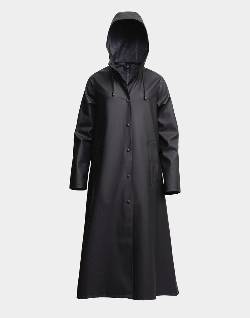 Shop Stutterheim Womens Coats Online Black Long Mosebacke Raincoat RICARDA