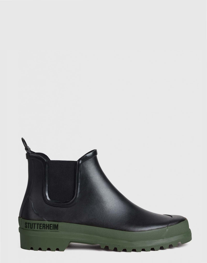 Black & Green Chelsea Rainwalker Boots