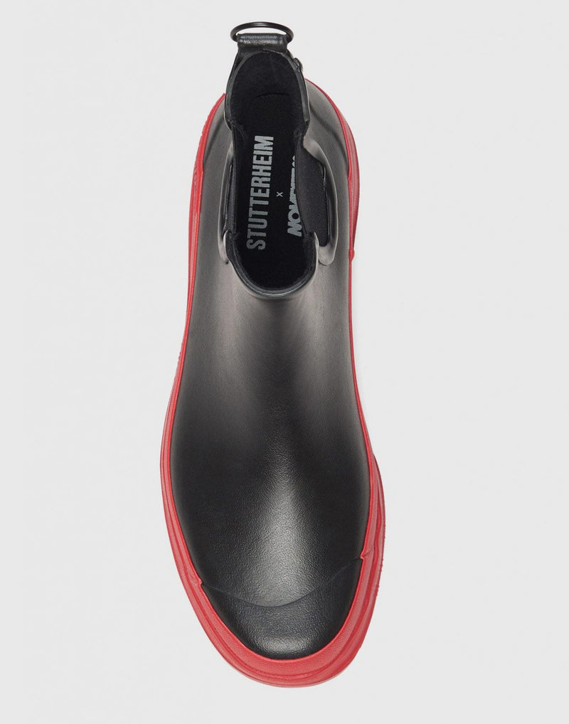 Black & Red Chelsea Rainwalker Boots