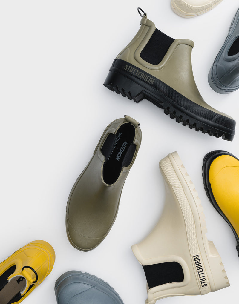 Sunflower & Black Chelsea Rainwalker Boots
