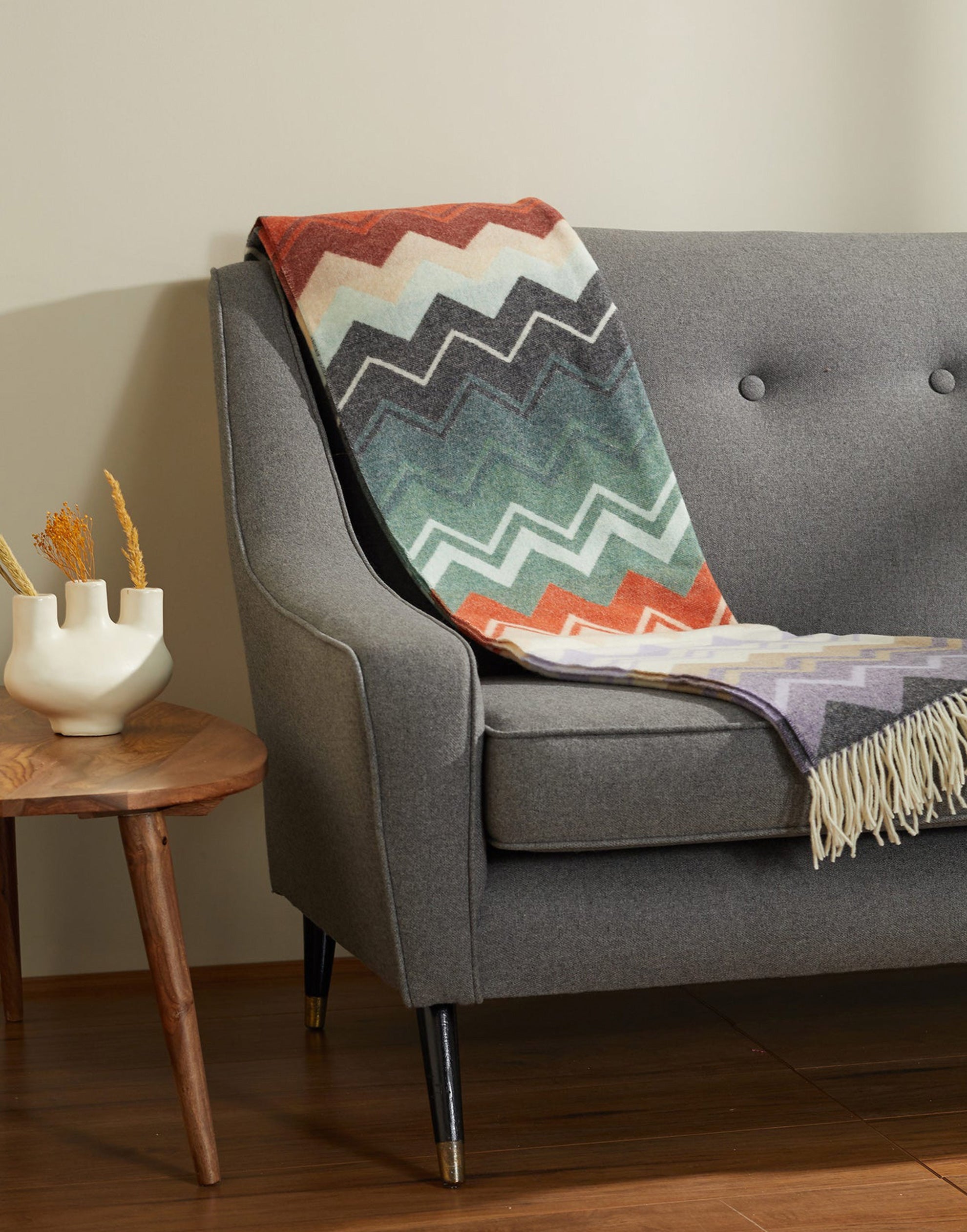 Yvo Zig-Zag Wool-Blend Throw 130 x 190cm